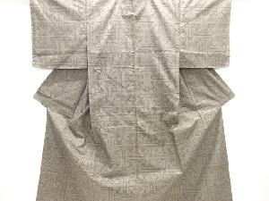 未使用品　抽象模様織り出し本場泥大島紬着物(5マルキ)